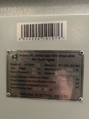 Switchgear Withdrawable do painel 6KV do interruptor de KYN28A-12 Lv